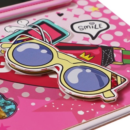 Notepad 60 sheets (12.7 x 19.3 cm) Mazari "Make Up", with a mirror, a linked inner block, 70 g/m2, 4 design mix-4