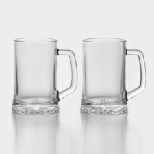 Set of glass mugs for beer PUB, 670 ml, 2 pcs