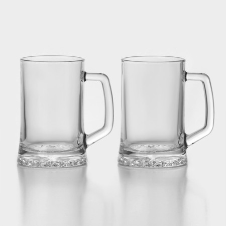 Set of glass mugs for beer PUB, 670 ml, 2 pcs