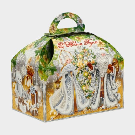 New Year. Gift box "New Year's charm" is a small casket 18.5 x 12.5 x 19cm.-1