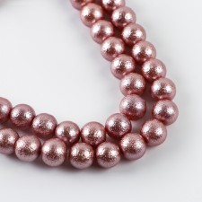 Glass beads, set 78 pcs., Size 1 pc. - 10 mm, pink color