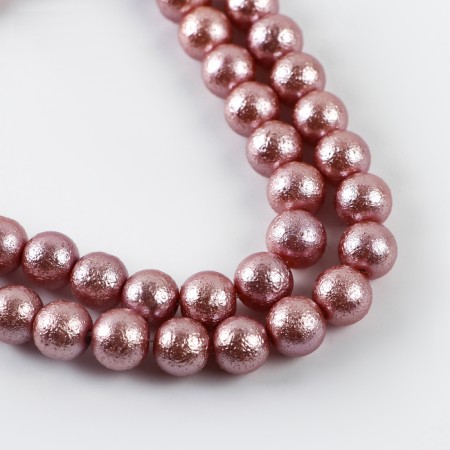 Glass beads, set 78 pcs., Size 1 pc. - 10 mm, pink color