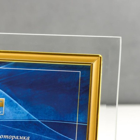 Photo frame Double glass "GT 234/-g" 10x15 cm, horizontal, gold-2