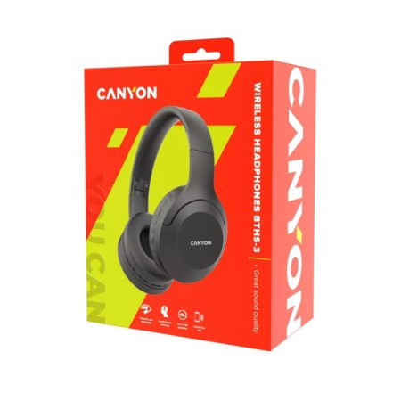 Headphones Canyon CNS-CBTHS3DG, full-size, microphone, BT 5.1, 300 mAh, gray-9