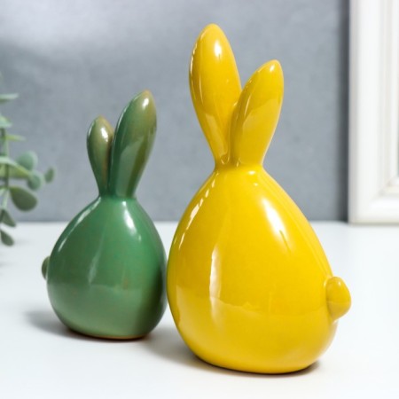 Souvenir Ceramics "Puff Lawhouse" set 2 pcs 12.5x5x7 15.5x6x10 cm-4