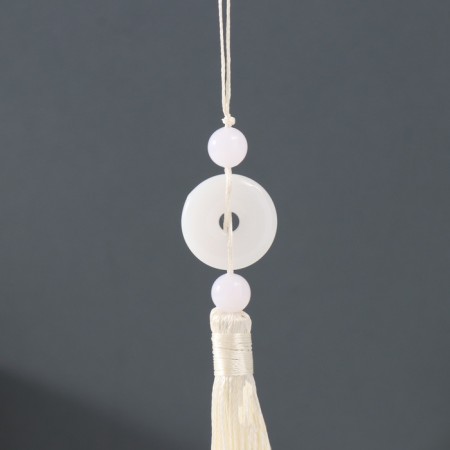 Textile suspension, plastic "Jade pendant" ivory 1x2.5x12.5 cm-1