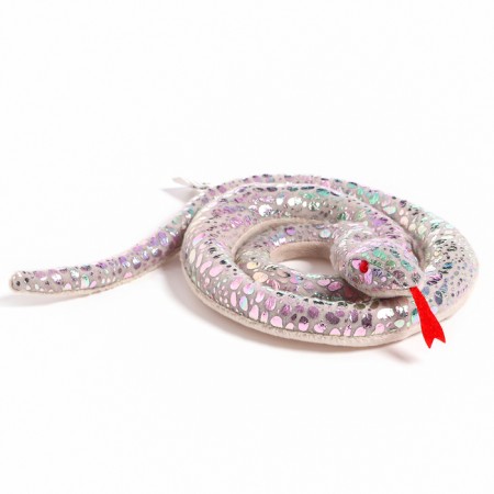 Soft toy "Snake", 15 cm, silver color-4