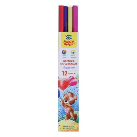 Pencils 12-Tsv Multi-Pulti "heart" with a sharpener, plastic, non-resistant, euro suspension CP_46351