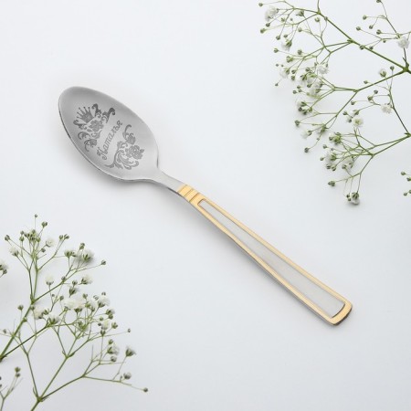 A teaspoon spoon with an engraving "Natalia", in a gift box, 3 x 15 cm.-2