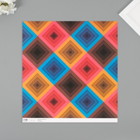 Scrapbooking "Rombs" density 180 grams set 5 pcs 30.5x32 cm-2