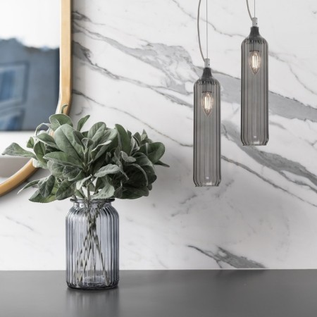 Suspended lamp EUROSTA SIESTA 50252/1, E14, 1x60W, 355x80 mm, chromium color, smoky-3