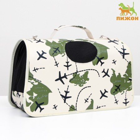 Bag - Animal Carriage "Airplanes", White, Size M, 40 x 21 x 27 cm