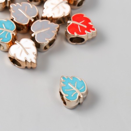 Beads for creativity plastic "Leaf bright middle" Mix set 10 pcs 1x1 cm-1