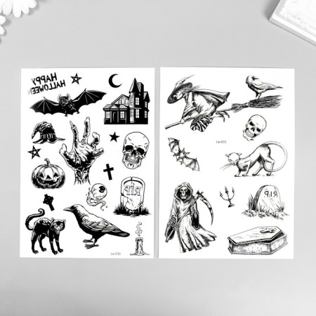 Tattoo on the body phosphorus "Halloween" mix 21x15 cm-1