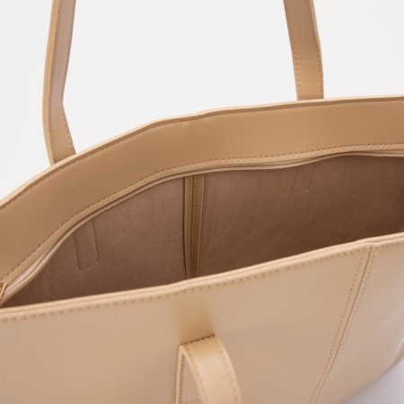 Zipper bag with lightning, beige color-2