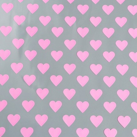 Film Color "Hearts", Pink, 0.7 x 7.6 m, 40 μm, 200 grams-2