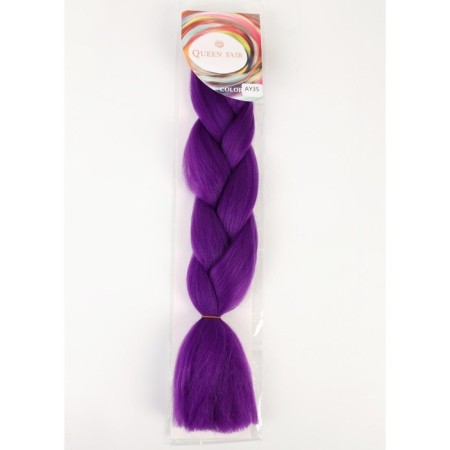 Zumba Kanecalon is monophonic, corrugated, 60 cm, 100 g, purple color (#ay35)-7
