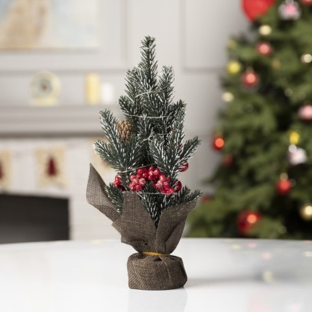 LED figure “Christmas tree with berries and cones”, 8.5 × 29 × 6.5 cm, plastic, batteries CR2032x2, glow warm white-1
