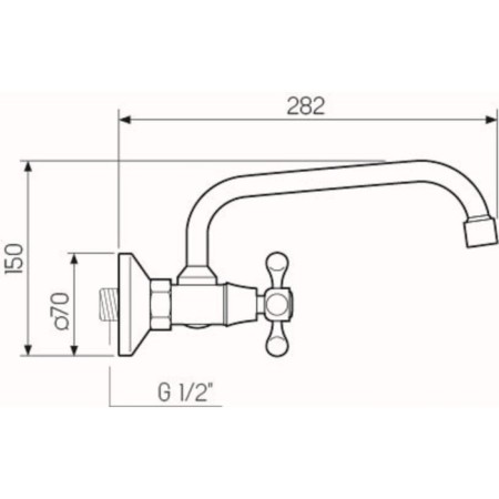Kitchen mixer "RMS" SL71-362, two-wound, wall, zinc, chrome-1