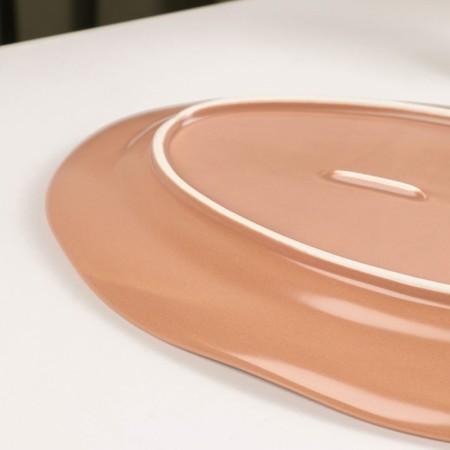 Ceramic oval "Cream", 30 × 19 cm, pink color-2