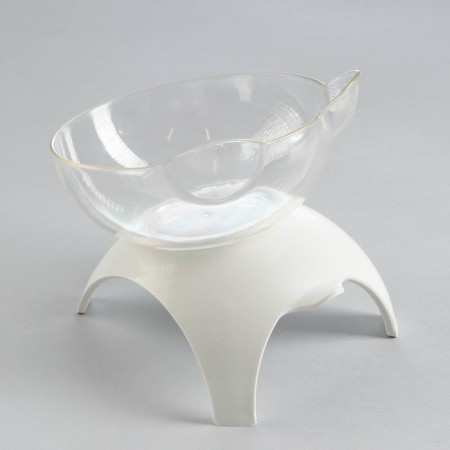 The bowl is transparent on a white stand 10 x 12 x 13.5 cm-2