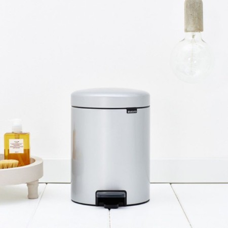 Brabantia Newcon bucket, plastic inner bucket, with pedal, color gray metallic, 5 liters-5