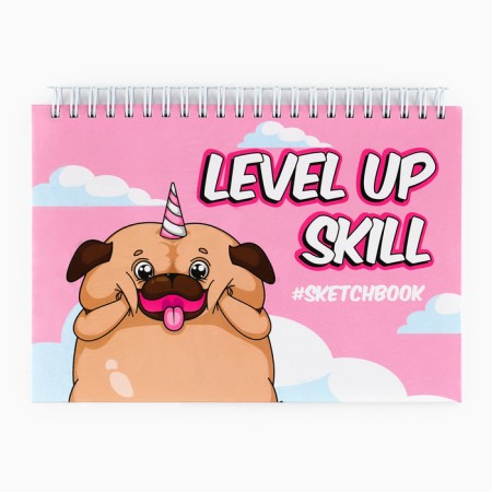 Sketchbook in a solid cover on the crest Level Up Skill A5, 80 l, 100 g/m-1