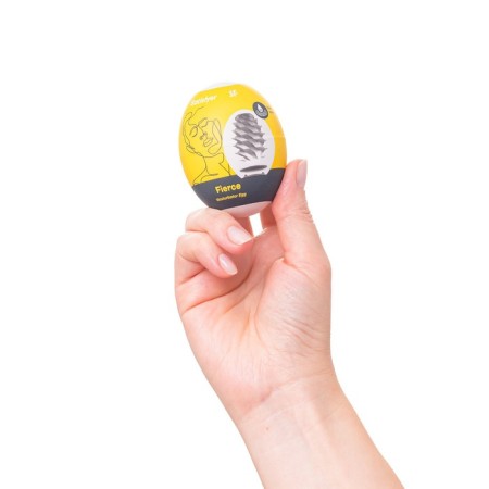 Unrealistic masturbator Satiffyer Egg Single (Fierce), TPE, yellow color-3