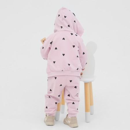 Kit: sweatshirt and pants crumb I am "hearts", pink, height 74-80 cm-9