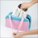 Bag for lightning shoes, textura, outer pocket, pink/blue color