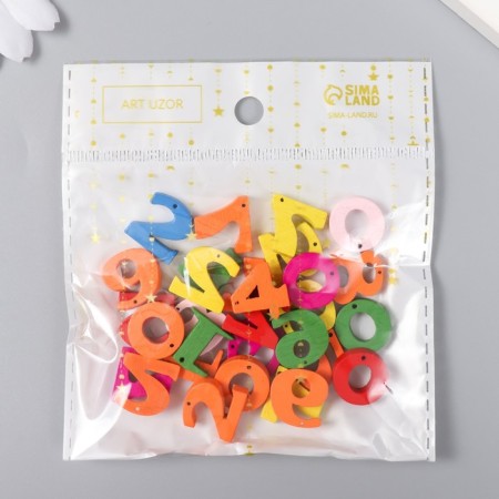 Beads for creativity wood "numbers" set 30 pcs 1.5x1.5x0.3 cm-4