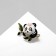 Panda brooch on a branch, colored in gold