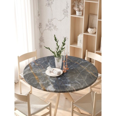 Tables on the table “Lives on granite”, round, oxford, elastic band, size 140x140 cm, diameter 105-120 cm-2
