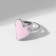 Ring "Heart" is smooth, pink color in silver, dimensionless