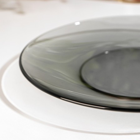 Basilico plate. Lava Grey, D = 20 cm, gray color-2