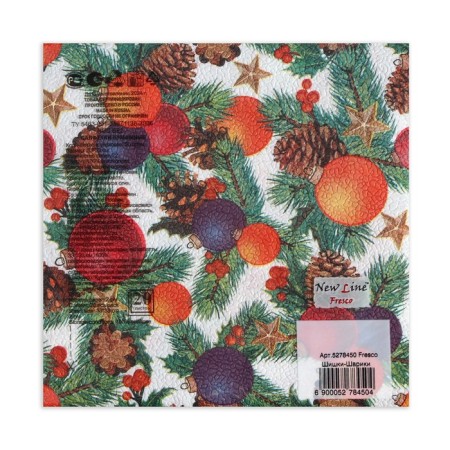 Paper napkins New Line Fresco, 33x33 cm, 2 layers, 20 pcs, with a pattern "Sishka Shariki"-2