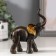 Souvenir Polystone "Elephant African Brown" gold ears 12x4.3x9.5 cm