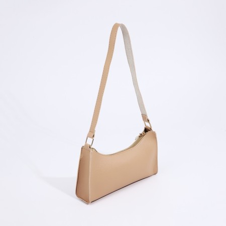 Bag Women's Baget with a zipper, beige color-2