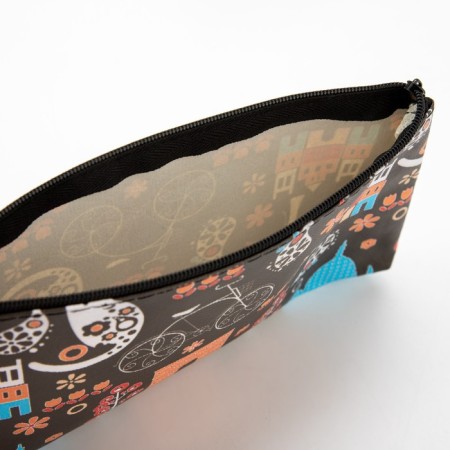 Lightning cosmetic bag, dark brown color-3