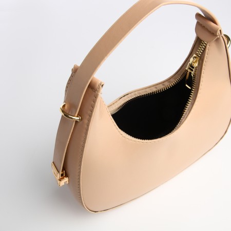 Bag Women's Baget with a zipper, beige color-5