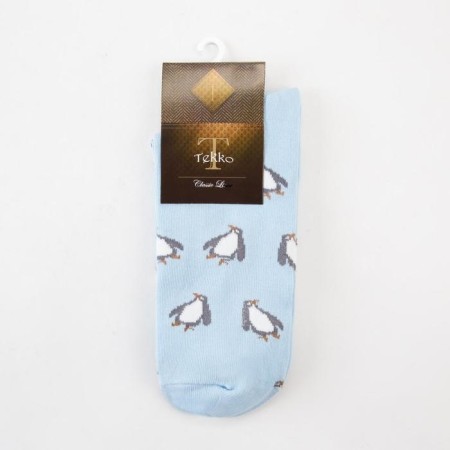 Male socks "Penguins" Blue color, size 27-2