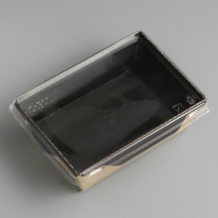 Packaging, salad bowl with a transparent cover, black, 14.5 x 9.5 x 4.5 cm, 0.4 liters-2