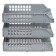 A set of horizontal paper trays, Strong 3 pieces, on metal rods, gray