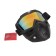 Mask glasses for motor vehicles, collapsible, golden chrome glass, black