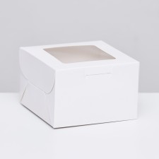 Коробка для десерта, белая, 10 х 10 х 6,5 см