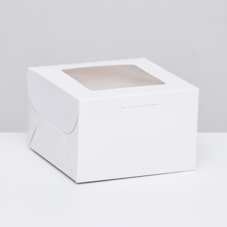 Dessert box, white, 10 x 10 x 6.5 cm