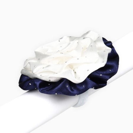 Outlet. Bant for hair on an elastic band, white with blue, 11 cm, Minnie Mouse-4