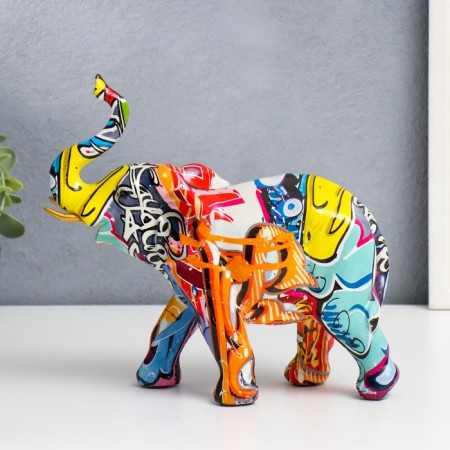Polystone souvenir "Elephant, painted graffiti" 20x8.5x24 cm