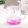 Glass jam glass, 280 ml, pink color