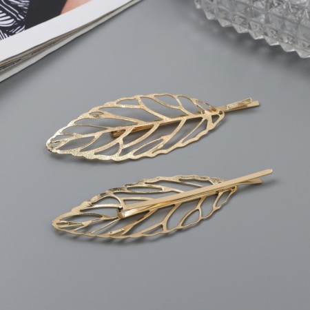 Invisibility for hair "Florence" (set 2 pcs) sheet, 7.5 cm, gold-1